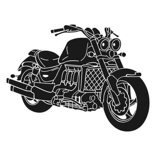 Detailed Motorcycle Silhouette PNG Design
