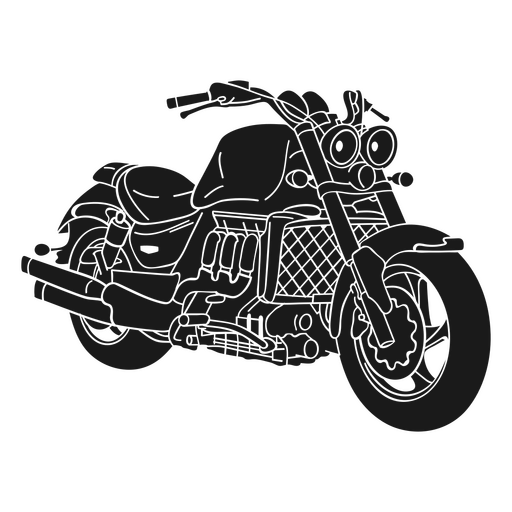 Silhueta de motocicleta detalhada Desenho PNG