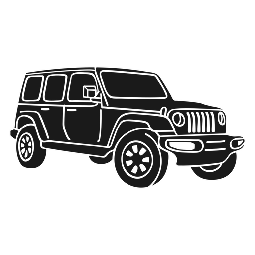 Silueta detallada de jeep Diseño PNG