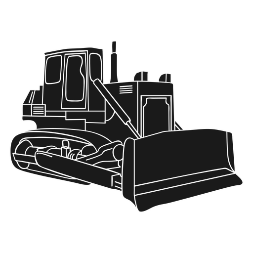 Detailed Bulldozer Silhouette PNG Design