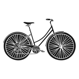 Silueta de bicicleta detallada Transparent PNG