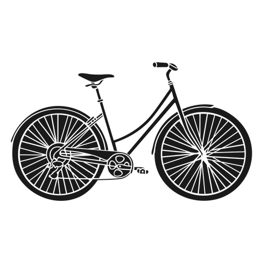 Silueta de bicicleta detallada Diseño PNG