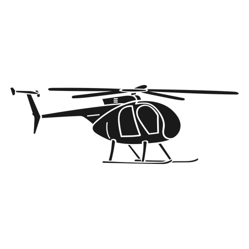 Silhueta de helicóptero detalhada Desenho PNG