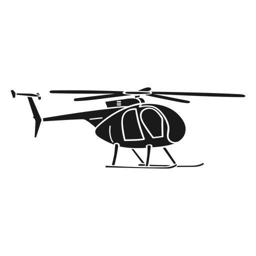 Silueta detallada de helicóptero