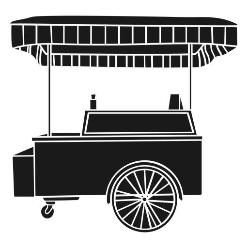 Detailed Food Cart Silhouette PNG Design