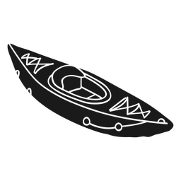 Silueta vacía de kayak detallada Diseño PNG