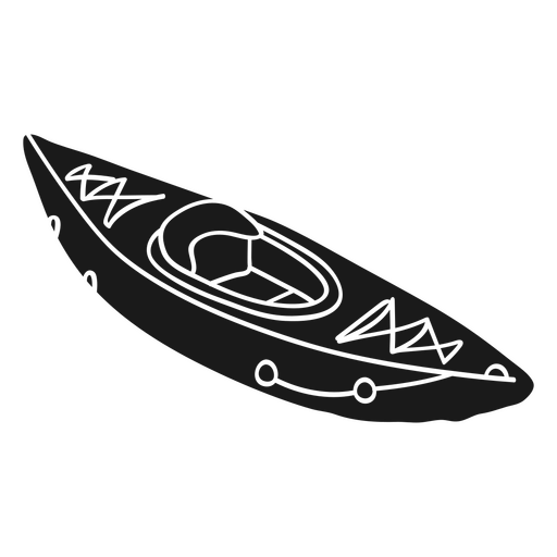 Detailed Kayak Empty Silhouette PNG Design