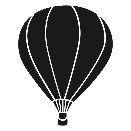 Detaillierte Heißluftballon-Silhouette PNG-Design