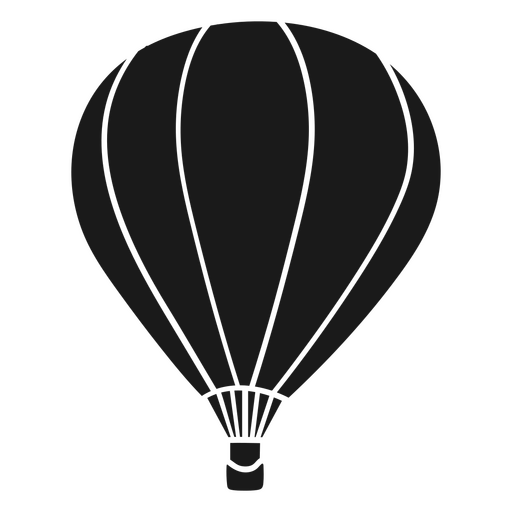 Silueta detallada de globo de aire caliente Diseño PNG