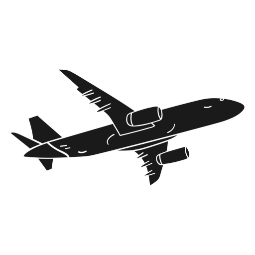 Detailed Airplane Silhouette PNG Design