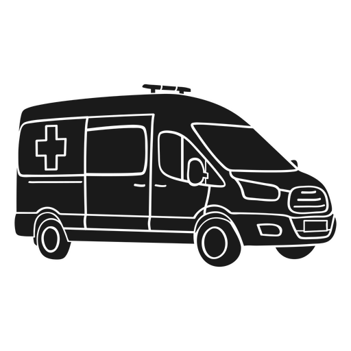 Detailed Ambulance Silhouette PNG Design