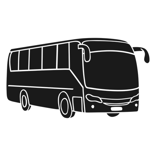 Silhueta de ônibus detalhada Desenho PNG