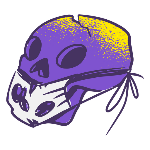 Calavera texturizada con máscara Diseño PNG