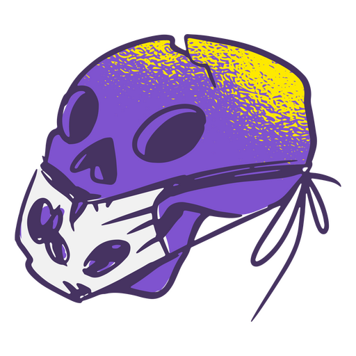 Textured skull with mask PNG Design