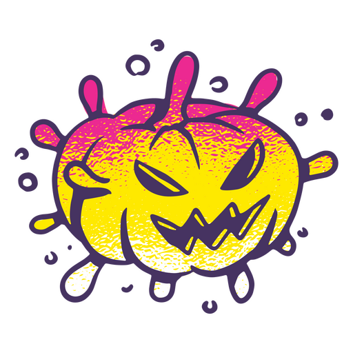 Abóbora com raiva texturizada de Halloween Desenho PNG