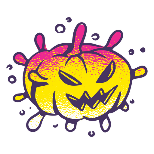 Calabaza enojada con textura de Halloween Diseño PNG