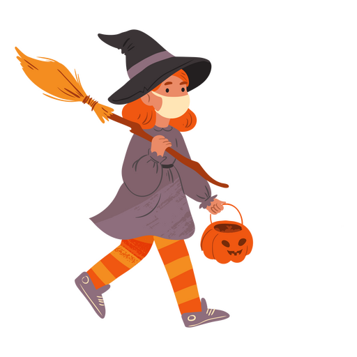 Halloween flat witch costume PNG Design