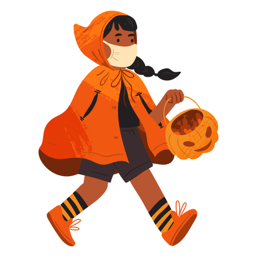 Halloween flat orange cape costume