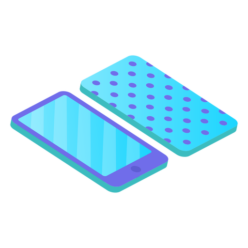 Dotted blue phone PNG Design