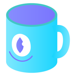 Isometric mug with face PNG Design Transparent PNG