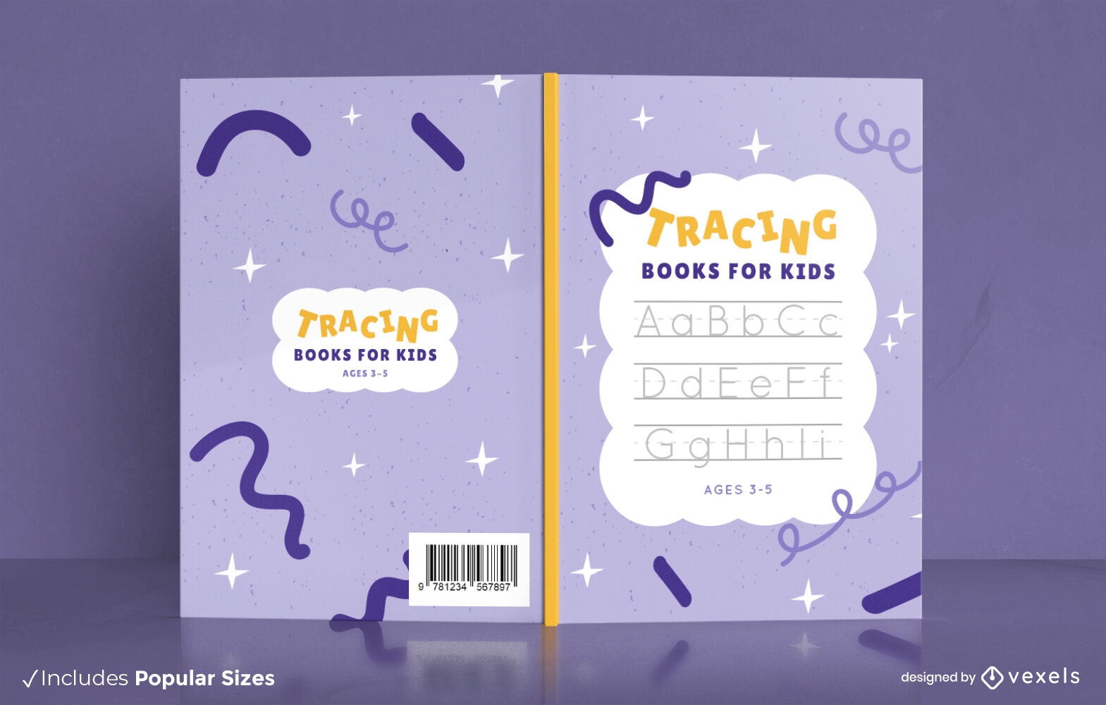 Letter tracing children book cover design