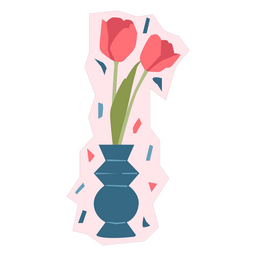 Tulips in a jar PNG Design