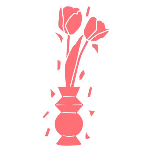 Flower cut out vase PNG Design