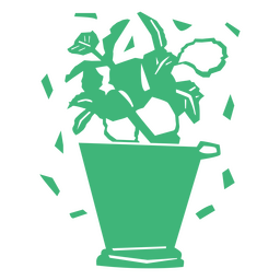 Green house plant in a pot PNG Design