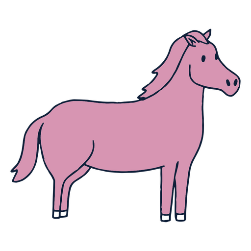 Ilustração simples de pônei rosa Desenho PNG