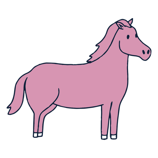 Ilustraci?n simple de pony rosa