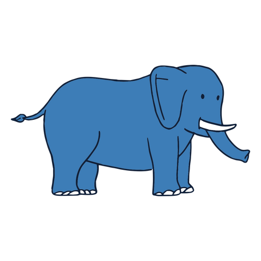 Design simples de elefante azul Desenho PNG
