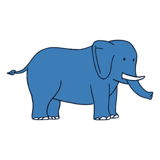 Diseño simple de elefante azul Diseño PNG