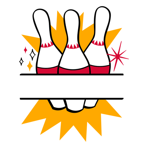 Bowling pins retro PNG Design