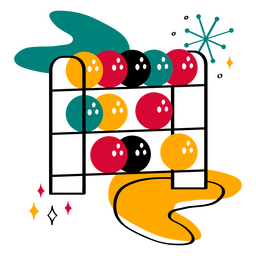 Boliche retrô com suporte de bola Desenho PNG