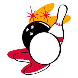 Ball and pin retro bowling PNG Design
