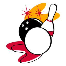 Ball und Pin Retro-Bowling PNG-Design