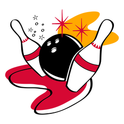 Spare retro bowling PNG Design