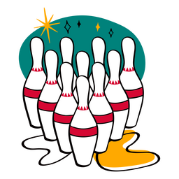 Pins retro bowling formation PNG Design Transparent PNG