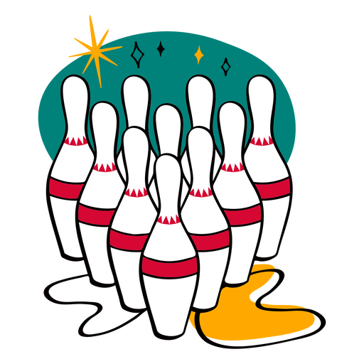 Formación de bolos retro pines Diseño PNG