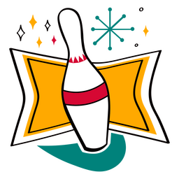 pino de boliche retrô Desenho PNG