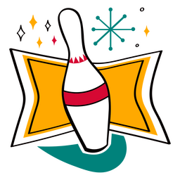 Retro bowling pin PNG Design