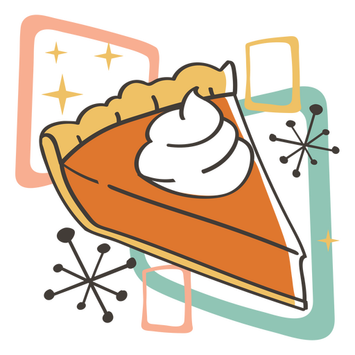 Kürbiskuchen-Retro-Leckereien PNG-Design