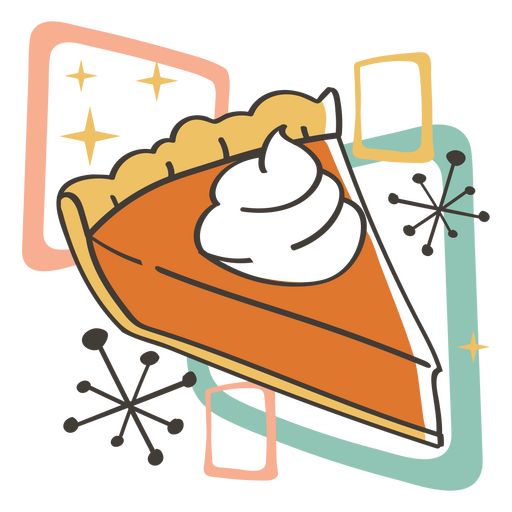 Pumpkin pie retro food treats PNG Design