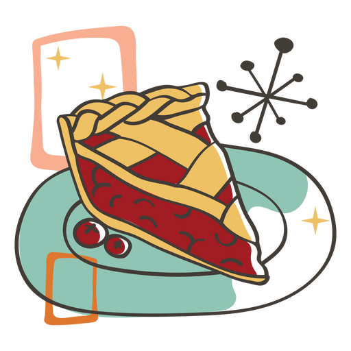 Delícias de comida retrô de torta de cereja Desenho PNG