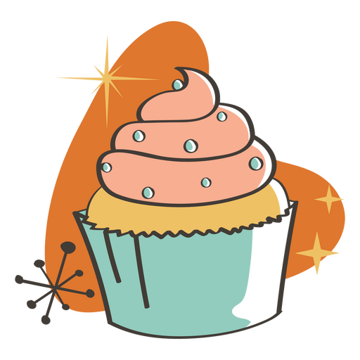 Guloseimas retrô de cupcake Desenho PNG