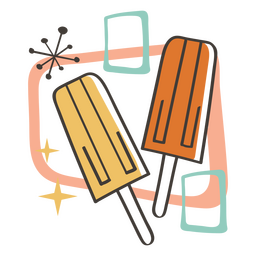 Popsicle Retro-Food-Leckereien PNG-Design