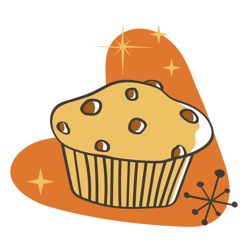 Delícias de comida retrô de muffin Desenho PNG