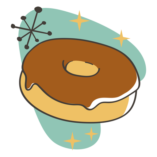 Deleites de comida retr? de donut Desenho PNG