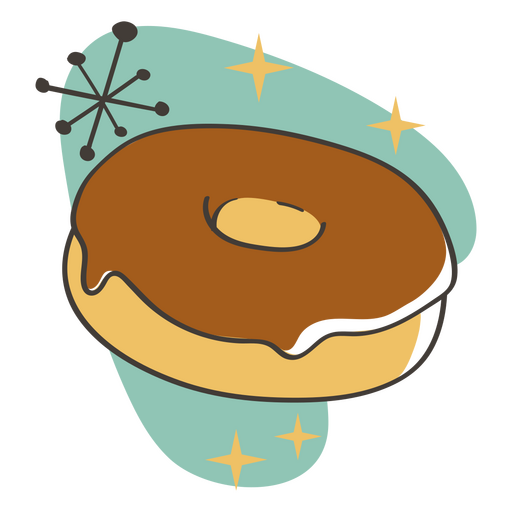 Deleites de comida retrô de donut Desenho PNG