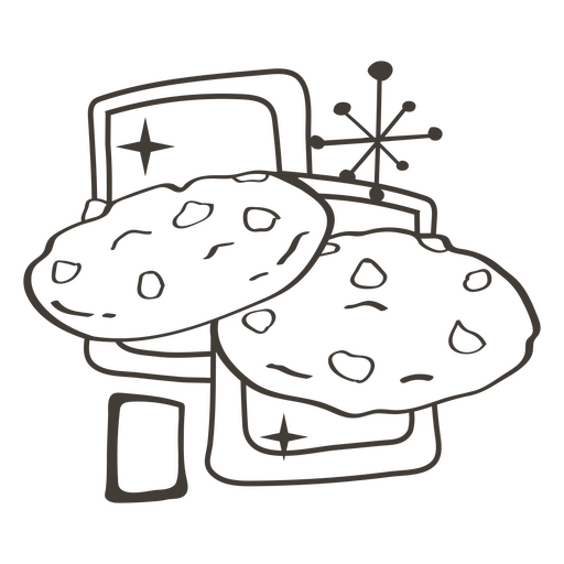 Golosinas de comida de trazo de galletas Diseño PNG